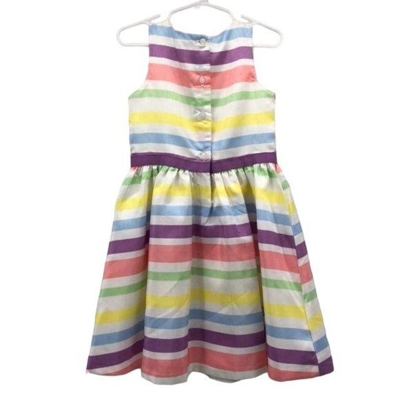 Gymboree Dress Girls 4 Used Striped Sleeveless Easter - Picture 2 of 9